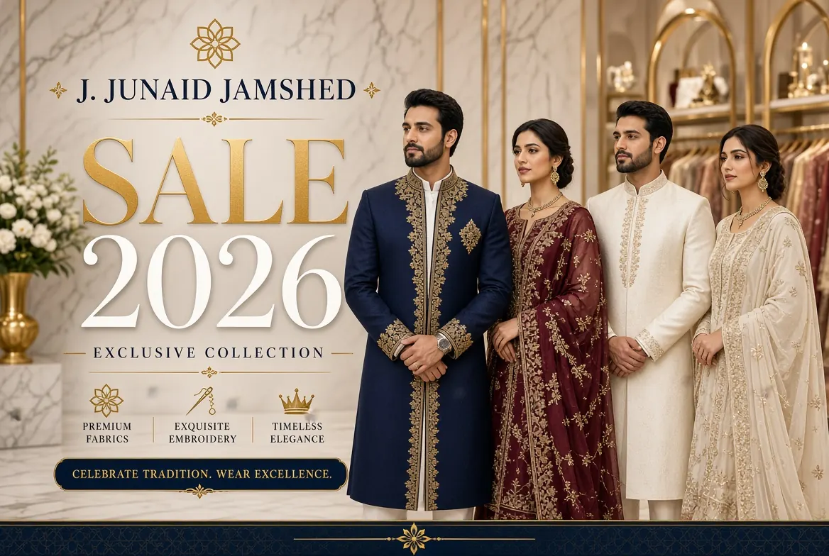 J. Junaid Jamshed sale 2026 on kurtas, shalwar kameez and formal wear in Pakistan