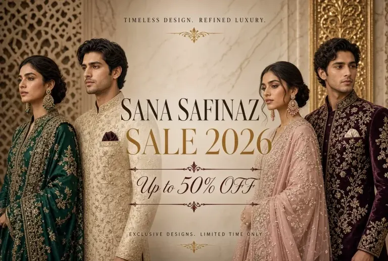 Sana Safinaz sale 2026 up to 50% off stitched, unstitched and luxury lawn in Pakistan