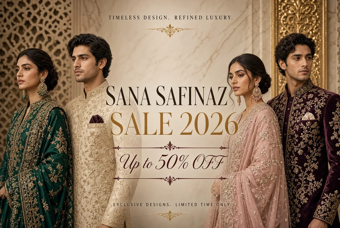 Sana Safinaz sale 2026 up to 50% off stitched, unstitched and luxury lawn in Pakistan