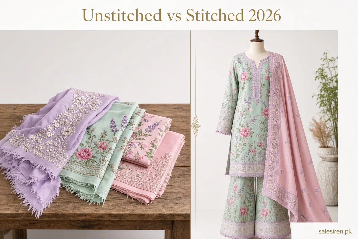 Unstitched vs stitched suits in Pakistan 2026 compared on real measured prices