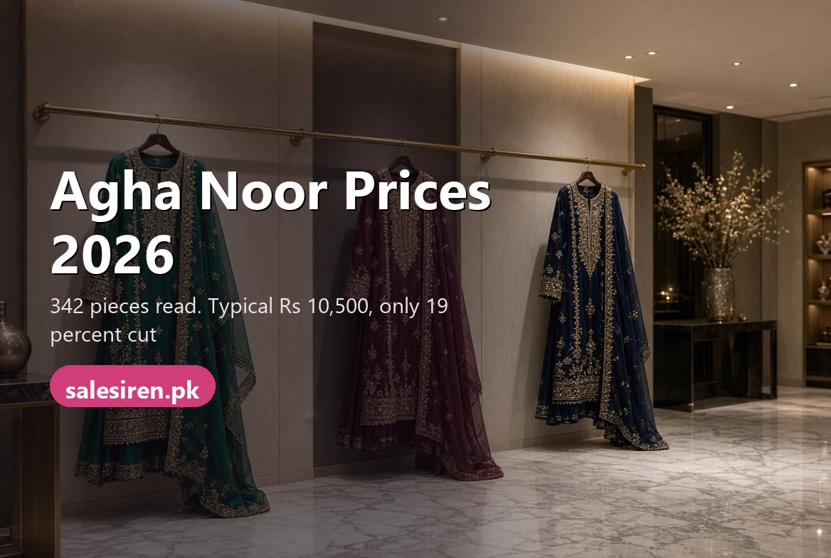 Agha Noor prices and stock measured across the full product catalogue in Pakistan
