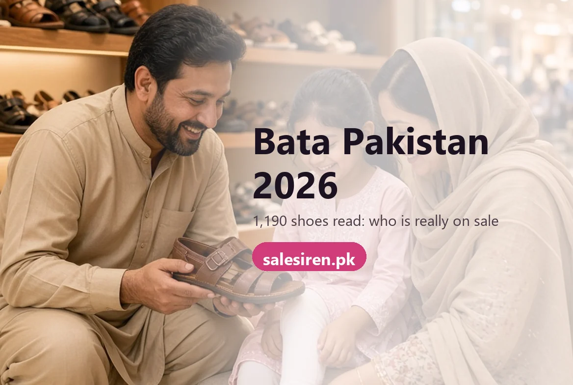 Bata Pakistan shoe prices, sale cuts and sizes measured across the full online catalogue