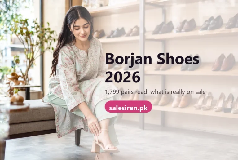 Borjan shoes prices, sale cuts and sizes measured across the full Pakistan catalogue