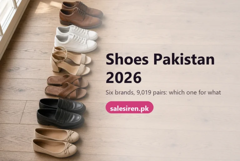 Shoes Pakistan guide: chappals, sneakers, heels and formal shoes from six Pakistani brands side by side
