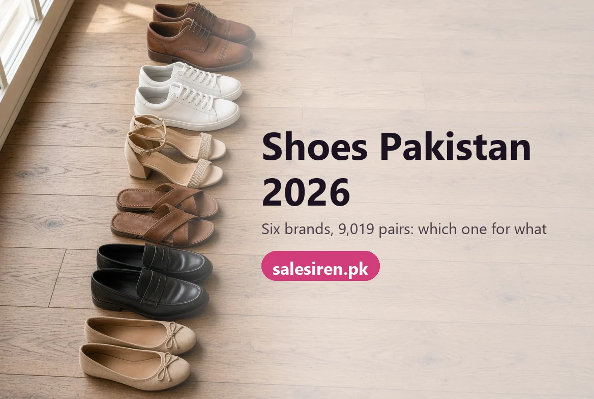 Shoes Pakistan guide: chappals, sneakers, heels and formal shoes from six Pakistani brands side by side