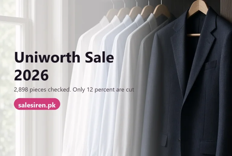 Uniworth sale 2026 discounts measured across formal shirts, kameez shalwar and suits in Pakistan